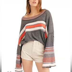 Free People Women’s‎ Cooper Striped Long-Sleeve T-Shirt Size XS